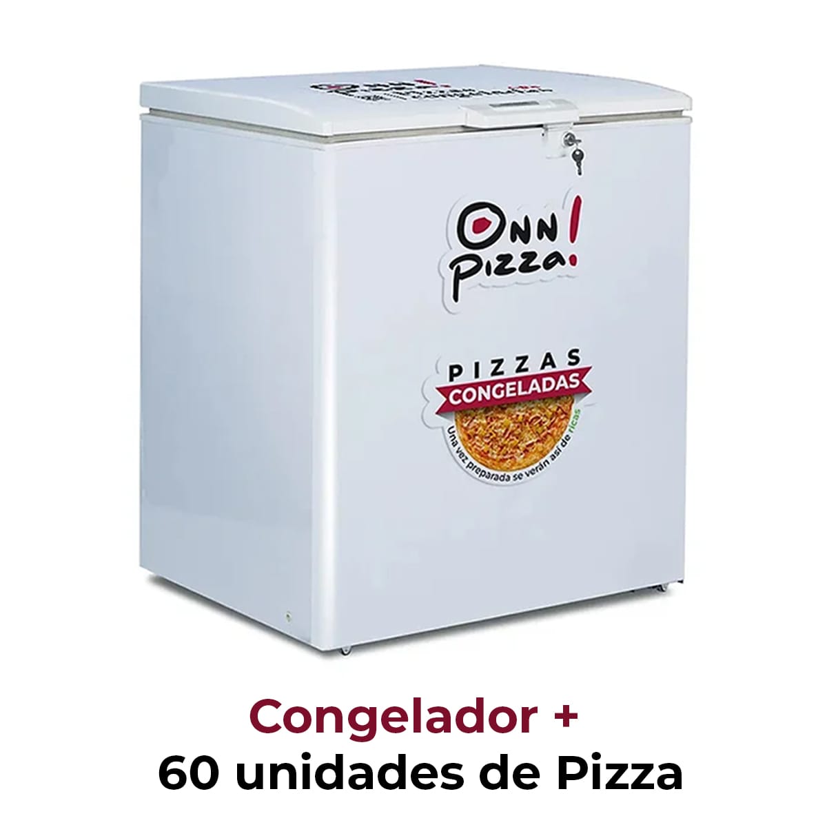 Congelador de 230 Litros + 60 pizzas 